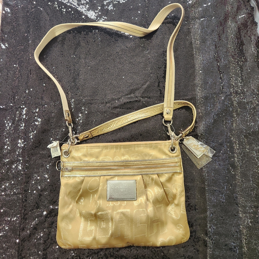 Coach Poppy Gold Shoulder Bag Crossbody
